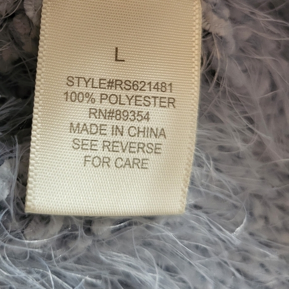 Ultra Flirt Womens Blue V-Neck Cropped Sweater Size L - Picture 4 of 5